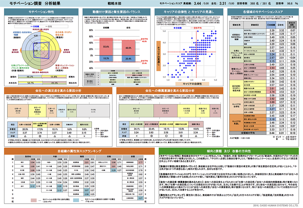 カシオヒューマンシステムズ　モチベーション分析　サンプル画像