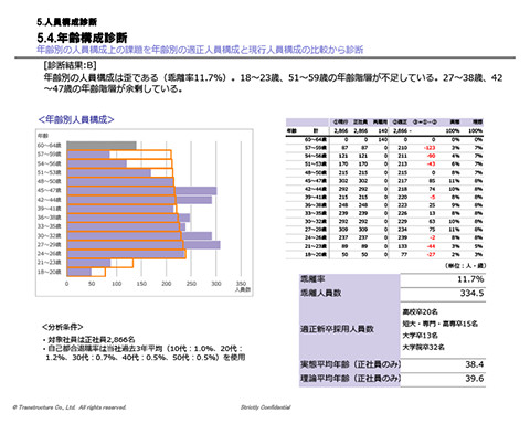 カシオヒューマンシステムズ　組織診断分析　人事アナリシスレポート　サンプル画像