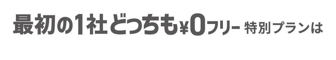 最初の1社どっちも¥0フリー 特別プランは