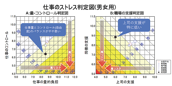 仕事のストレス判定図（男女用）