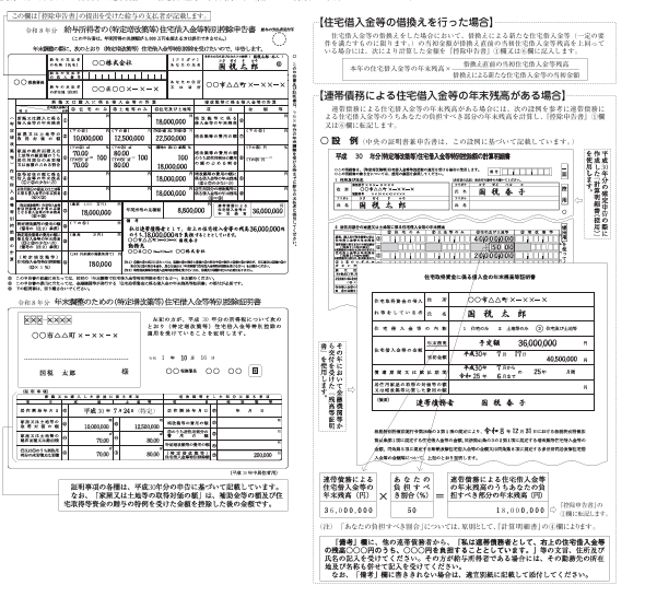 給与所得者の住宅借入金等特別控除申告書兼住宅借入金等特別控除計算明細書
